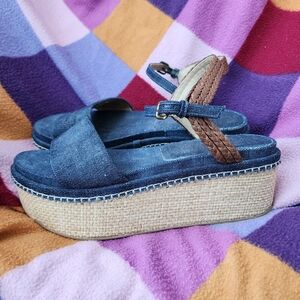 Stuart Weitzman Yourway Suede Espadrille Wedge Sandals